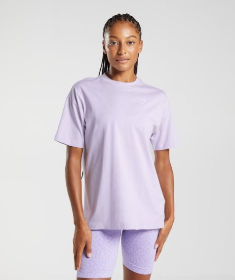 Women's Gymshark Training Oversized T-Shirts Light Purple | CA 50D86N